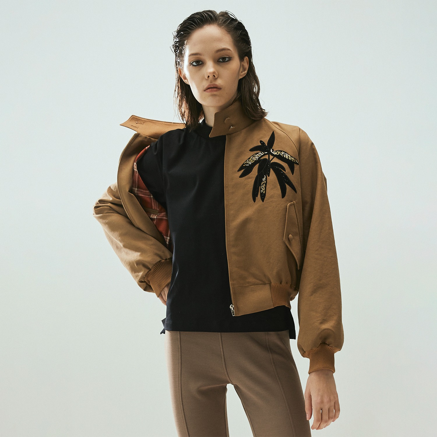Untitled Seven Cropped Bomber (Women) - Camel