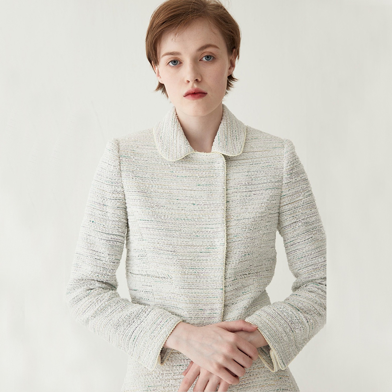Tweed Cropped Jacket - Color Combination