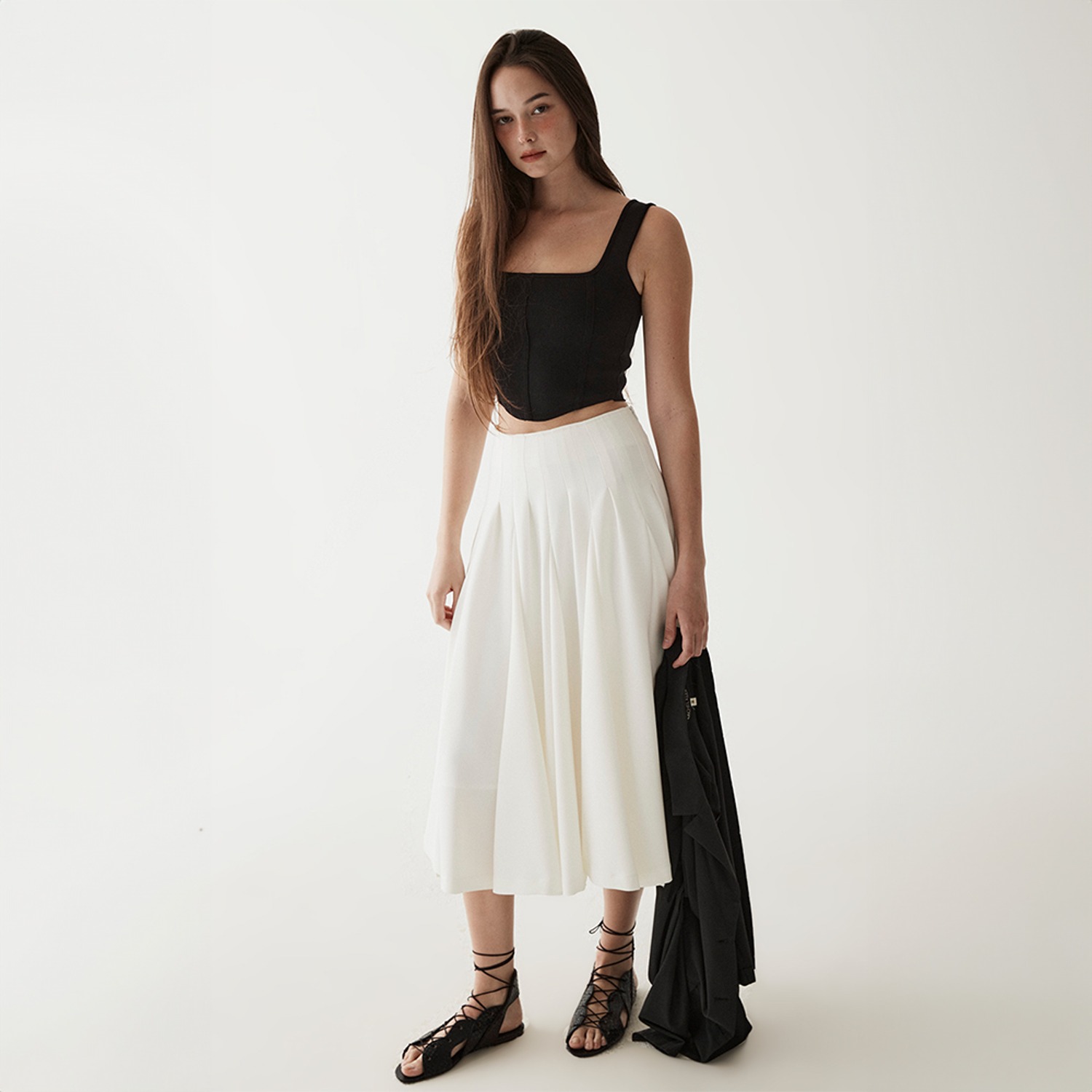 Flowly Panel Skirt- Ivory